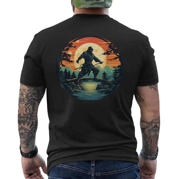 Cool Shinobi Ninja Outfit With Sunset Men's T-shirt Back Print