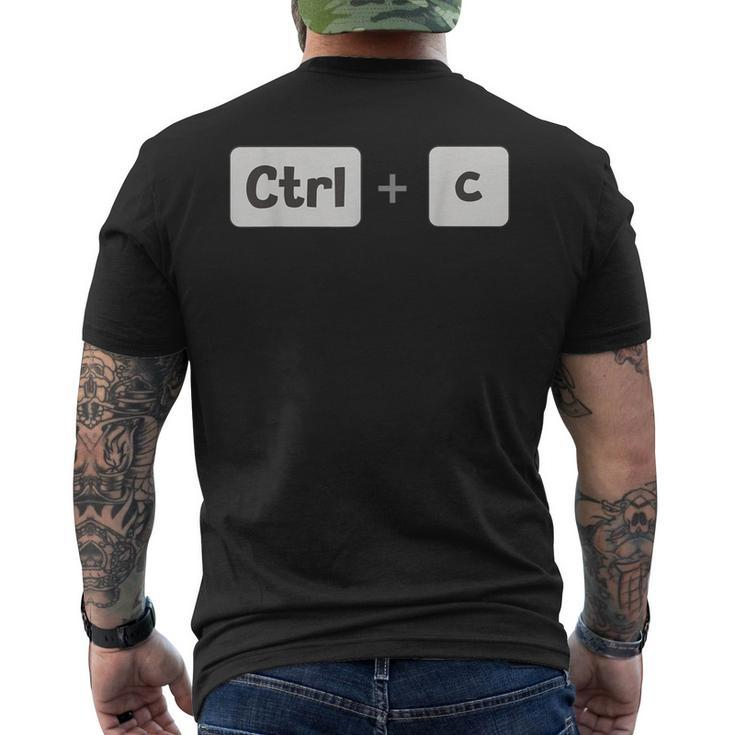 Copy Ctrl C Father's Day Mother's Day Men's T-shirt Back Print
