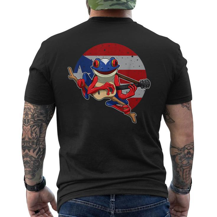 Coqui Frog Playing Guitar Puerto Rico Animal Men's T-shirt Back Print