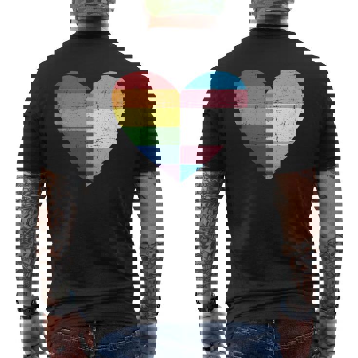 Corazón Con Arco Iris Y Bandera Transgénero Sin Mangas Camiseta Hombre Estampado Espalda