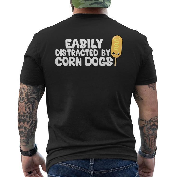 Corndogs Easily Distracted By Corndogs Cute Kawaii Corndog Men's T-shirt Back Print