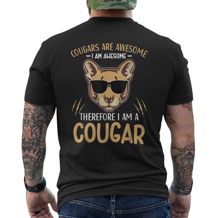 Cougars Are Awesome Cougar Lover Animal Men's T-shirt Back Print