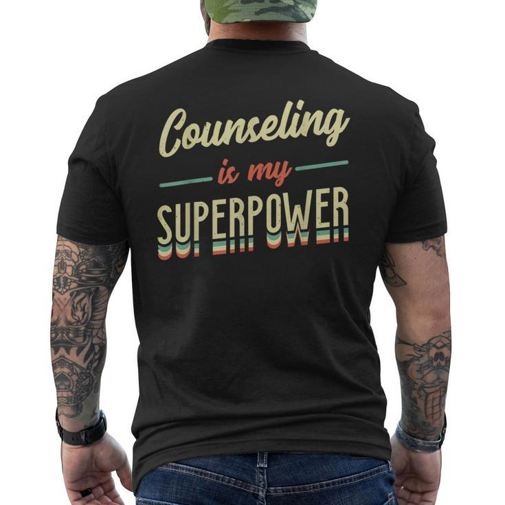 Counseling Is My Superpower School Counselor Men's T-shirt Back Print
