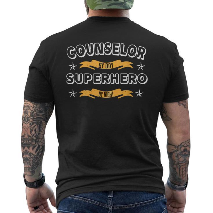 Counselor By Day Superhero By Night Men's T-shirt Back Print