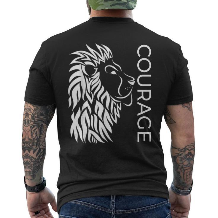 Courage Brave Lion Fighters Fearless Inspiring Men's T-shirt Back Print