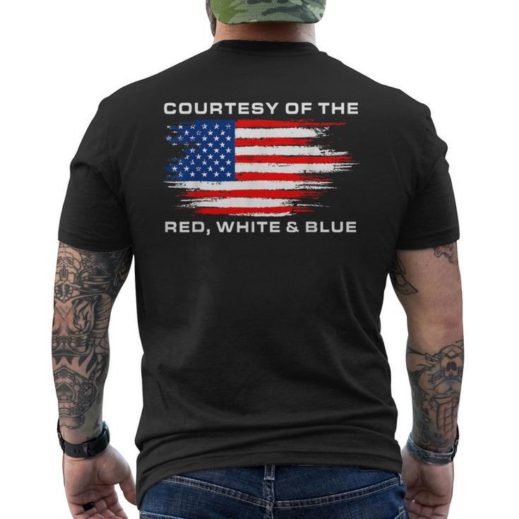 Courtesy Red White And Blue Ic America Us Flag Men's T-shirt Back Print