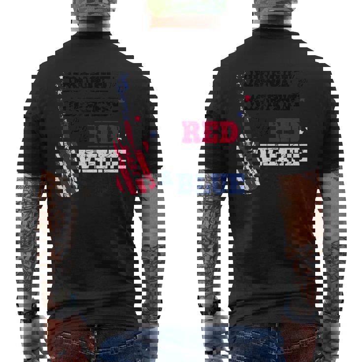 Courtesy Of The Red White And Blue Western Country Music Men's T-shirt Back Print
