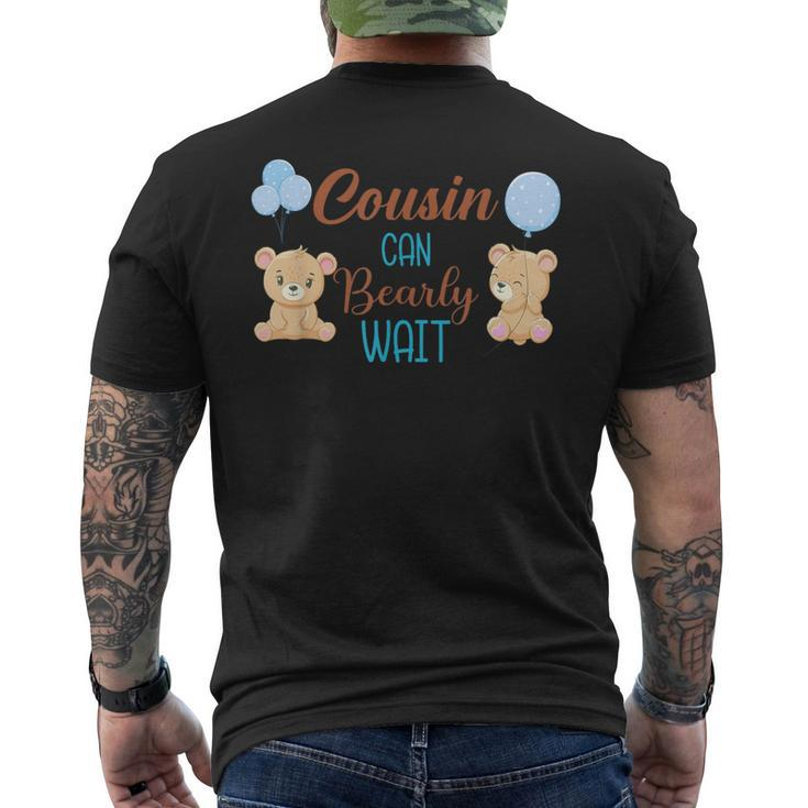 Cousin Can Bearly Wait Bear Gender Neutral Boy Baby Shower Men's T-shirt Back Print