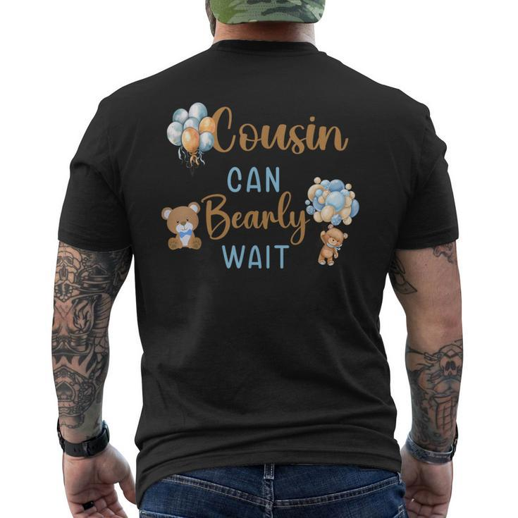 Cousin Can Bearly Wait Gender Neutral Baby Shower Matching Men's T-shirt Back Print
