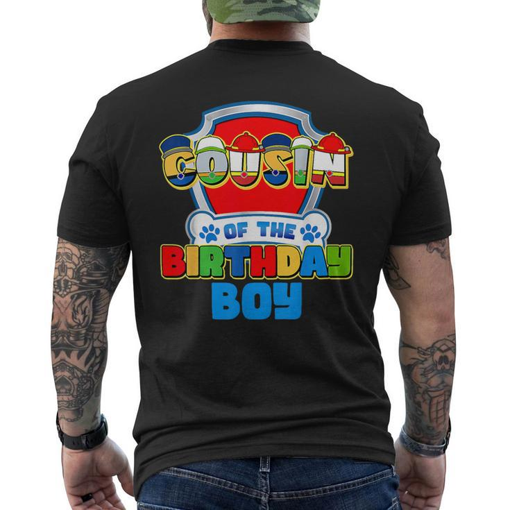 Cousin Of The Birthday Boy Dog Paw Family Matching Boy Girl Men's T-shirt Back Print