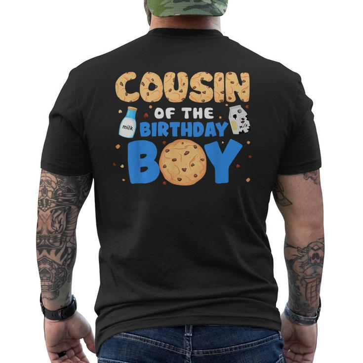 Cousin Of The Birthday Boy Milk And Cookies 1St Birthday Men's T-shirt Back Print