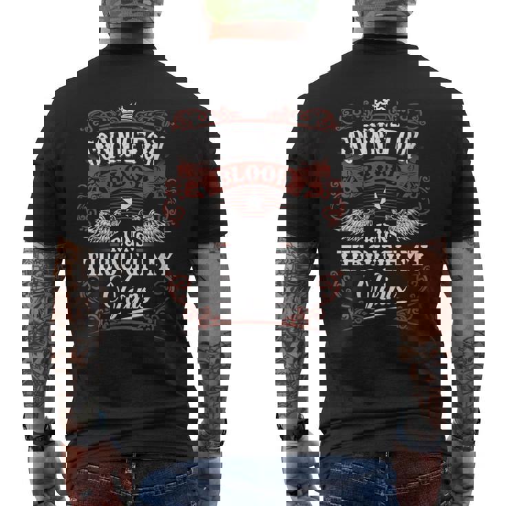 Covington Blood Runs Through My Veins Vintage Family Name Men's T-shirt Back Print