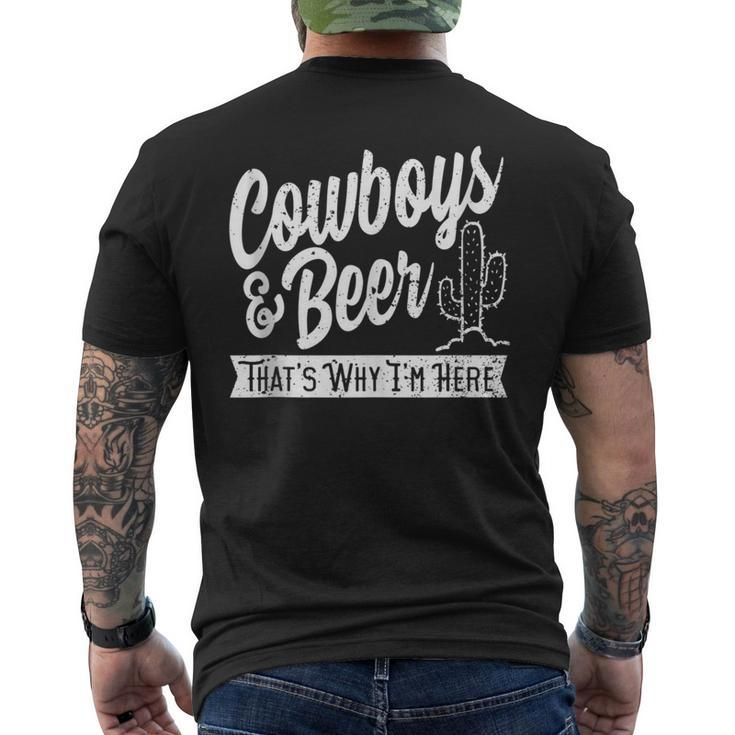 Cowboys And Beer That's Why I'm Here Country Music Men's T-shirt Back Print