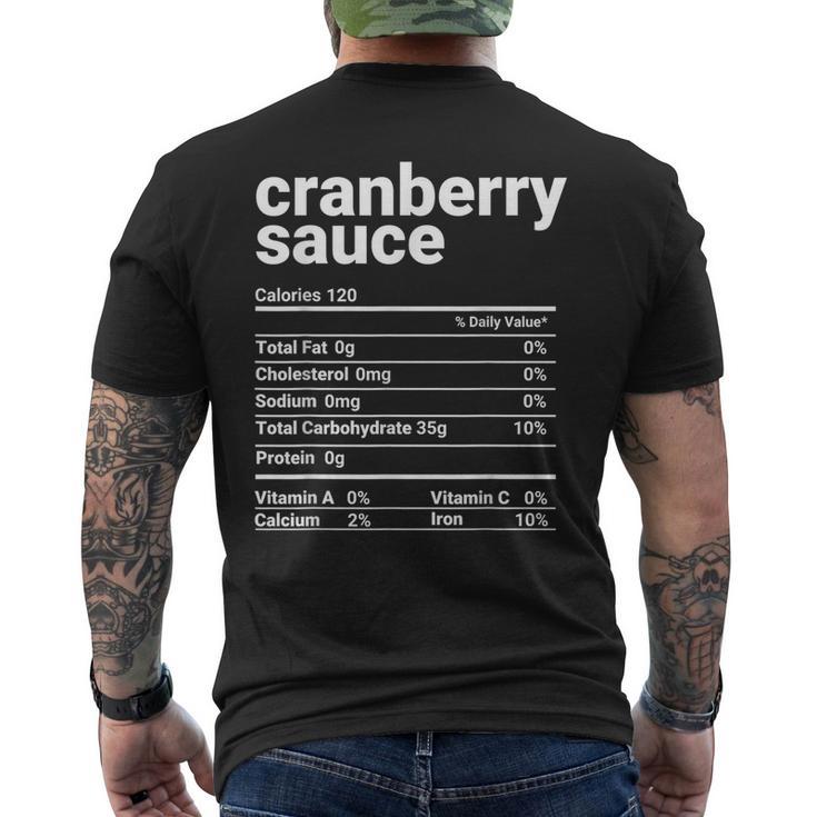 Cranberry Sauce Nutrition Facts Thanksgiving Costume Men's T-shirt Back Print