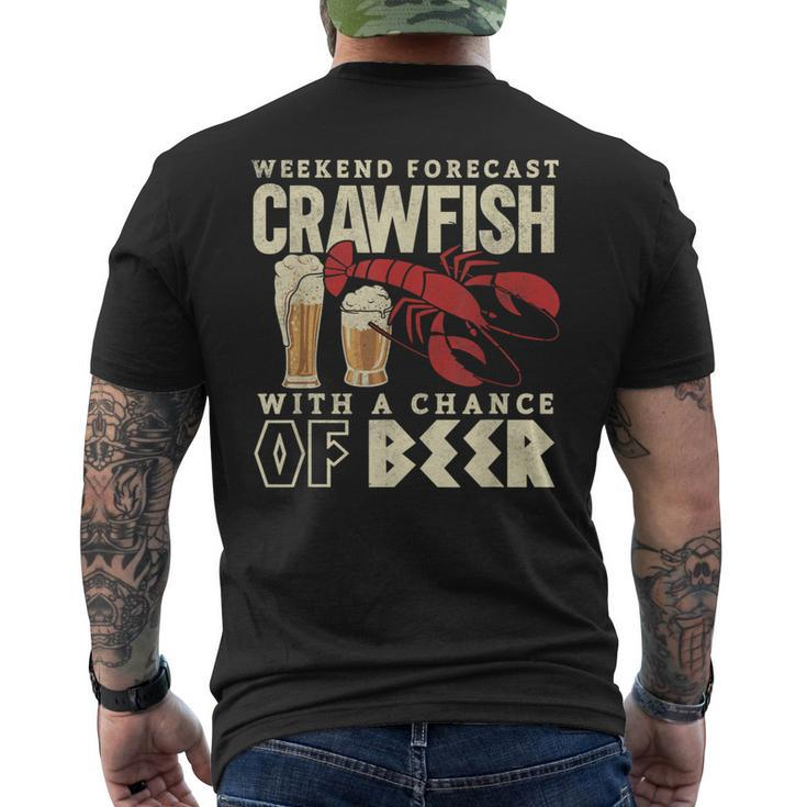 Crawfish Boil Weekend Forecast Cajun Beer Festival Men's T-shirt Back Print