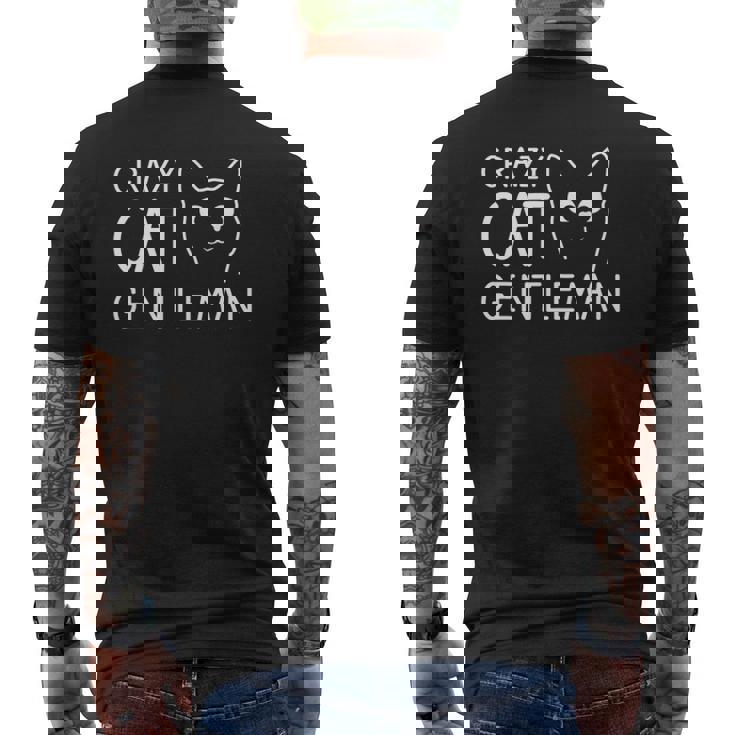 Crazy Cat Gentleman Cat Dad Cat Guy Mens Back Print T-shirt
