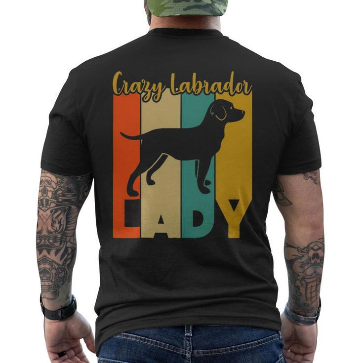Crazy Labrador Retriever Lady Vintage Men's T-shirt Back Print
