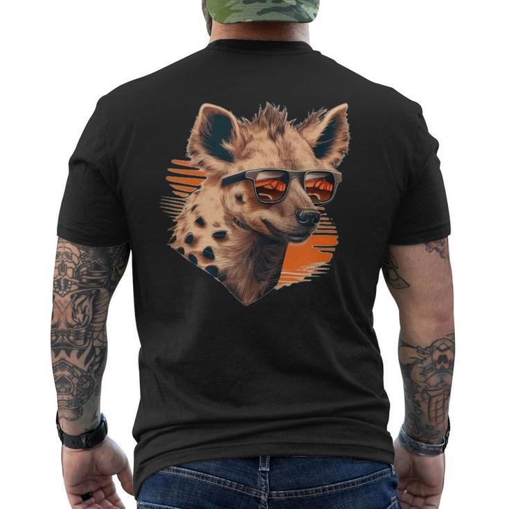 Crazy Looking And Laughing Hyena Men's T-shirt Back Print