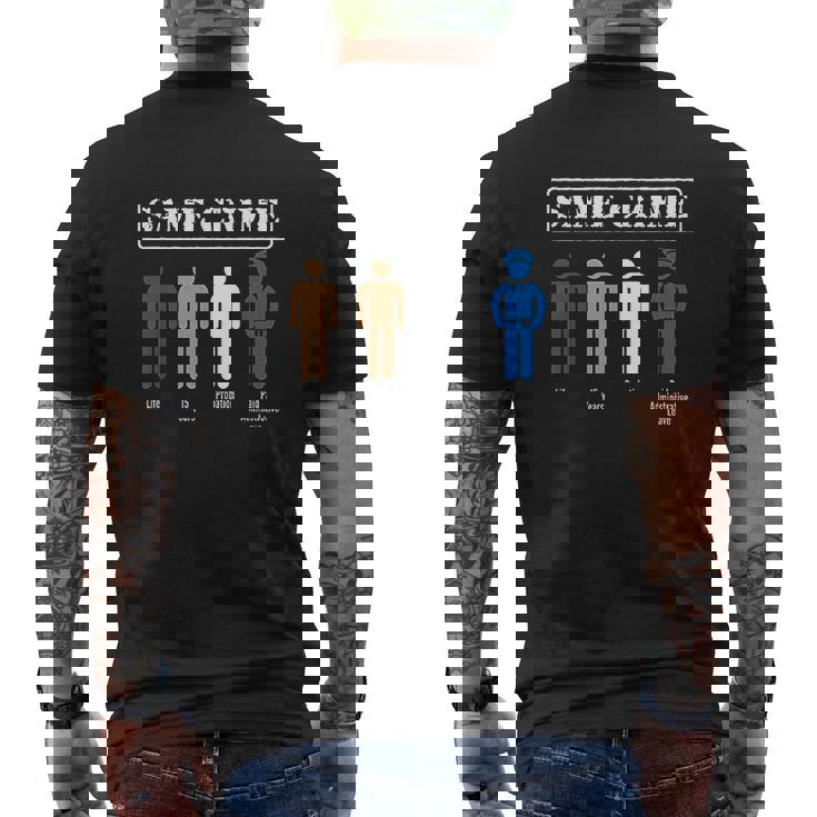Same Crime Different Time Satirical Mens Back Print T-shirt