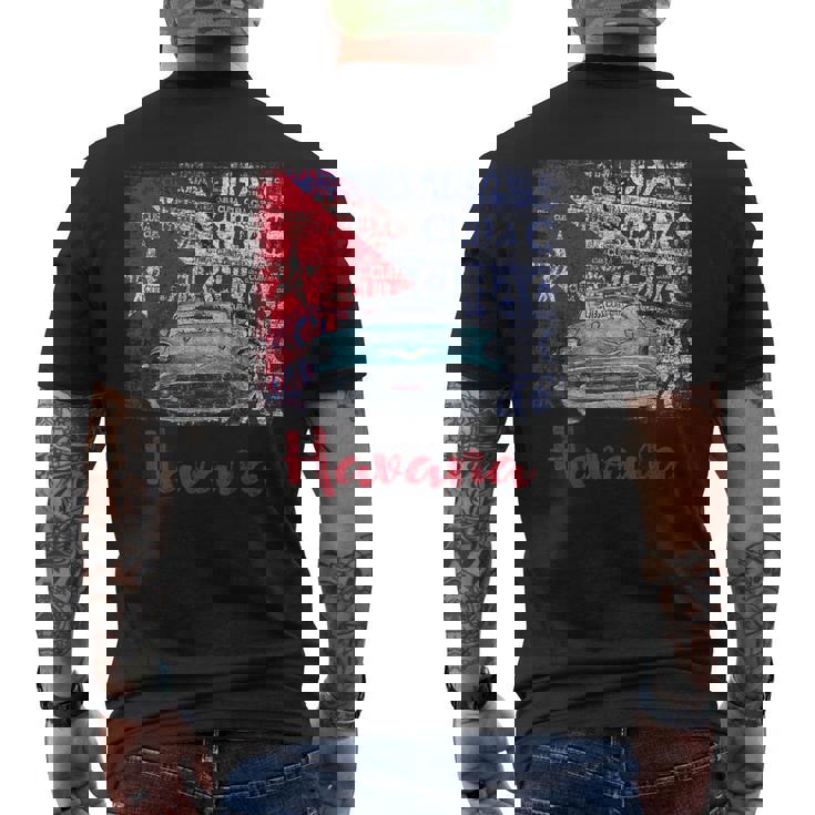 Cuba Havana Cuba Flag Black T-Shirt mit Rückendruck
