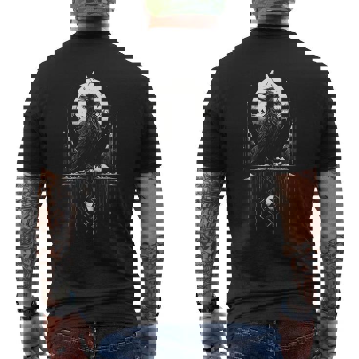Cuervo Cuervo Pájaro Oscuro Brujería Presagios Camiseta Hombre Estampado Espalda