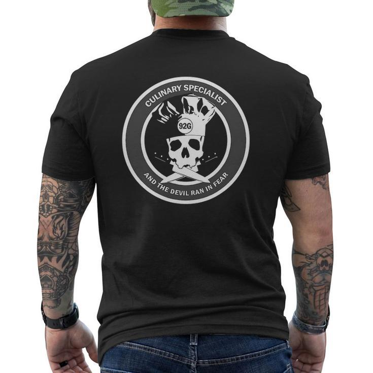 Culinary Specialist 92G Us Army Veteran Humor Mens Back Print T-shirt