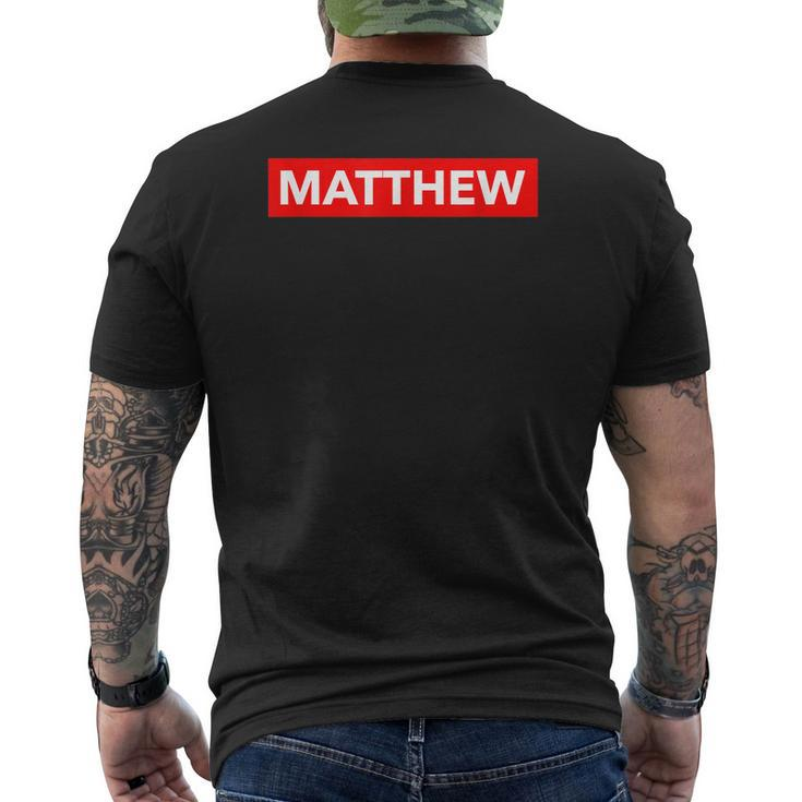 Custom Name Personalized Matthew Name Mens Back Print T-shirt