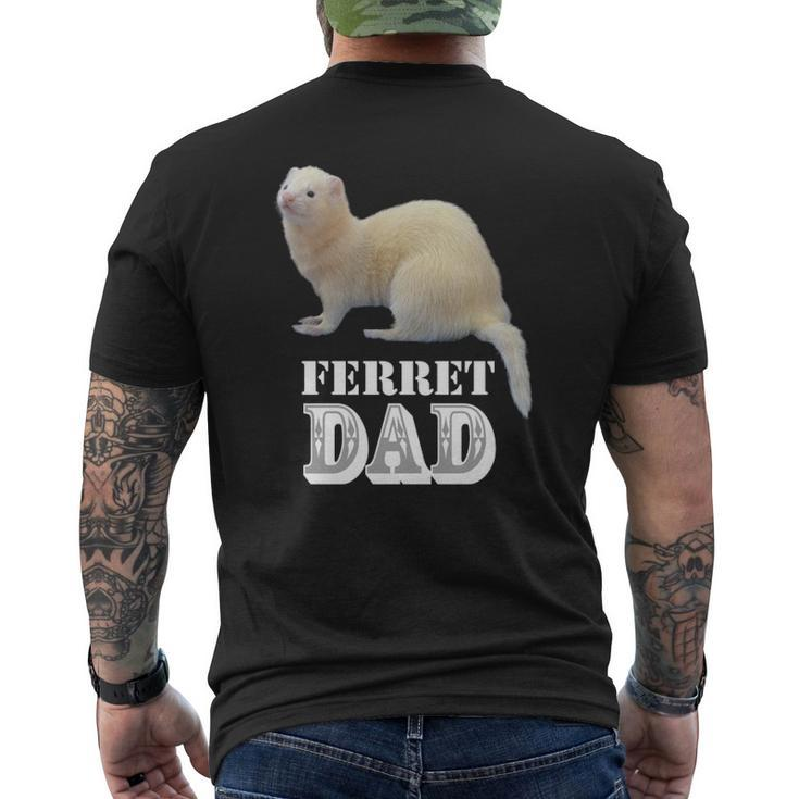 Cute Albino White Ferret Dad Ferrets Lover Kids Mens Back Print T-shirt