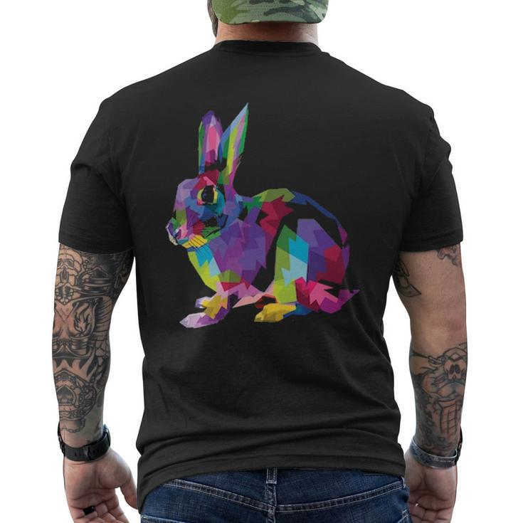 Cute Bunny Colorful Artistic Rabbit Lovers Cute Owners Men's T-shirt Back Print