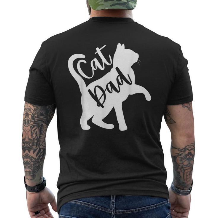 Cute Cat Dad Fathers Day Kitty Daddy Papa Men's T-shirt Back Print