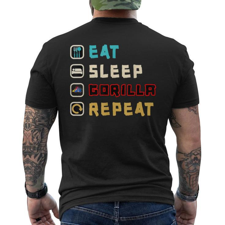 Cute Eat Sleep Gorilla Repeat Monke Tag Vr Gamer Men's T-shirt Back Print