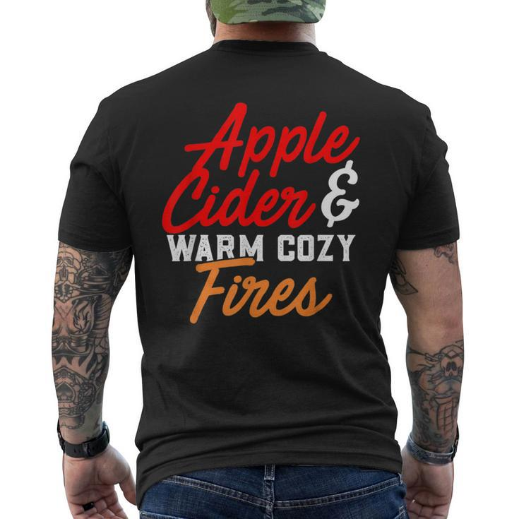 Cute Fall Apple Cider & Warm Cozy Fires Men's T-shirt Back Print