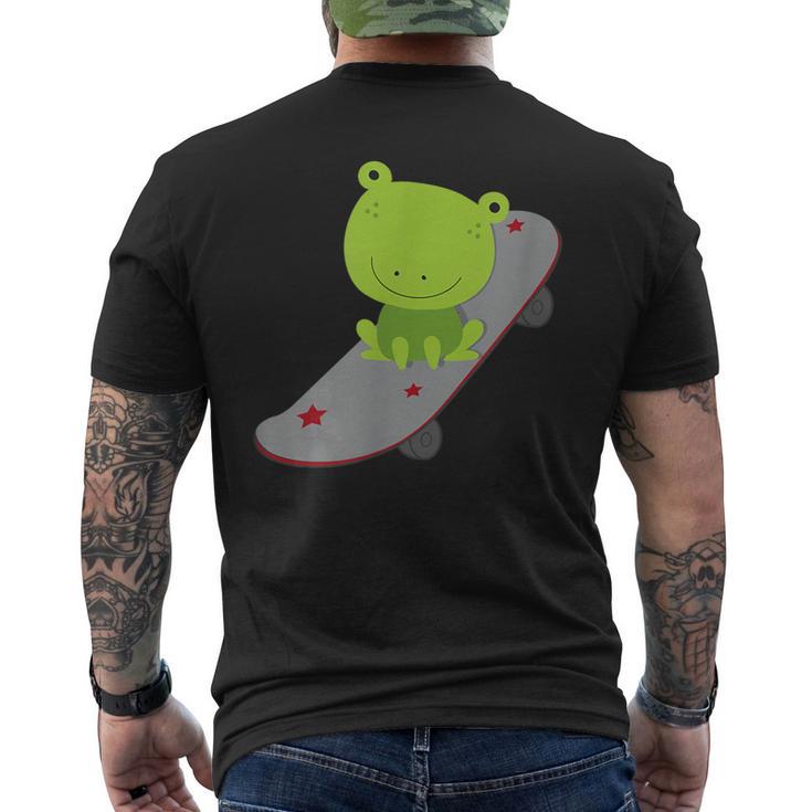 Cute Frog On Skateboard Kawaii Aesthetic Frog Men's T-shirt Back Print