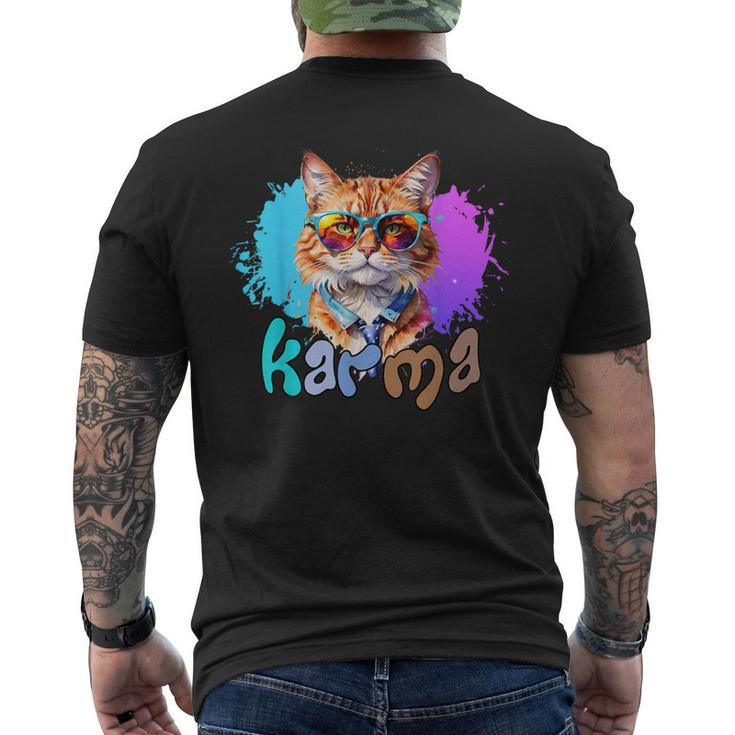 Cute Cat Lover Heart Shape Karma Men's T-shirt Back Print