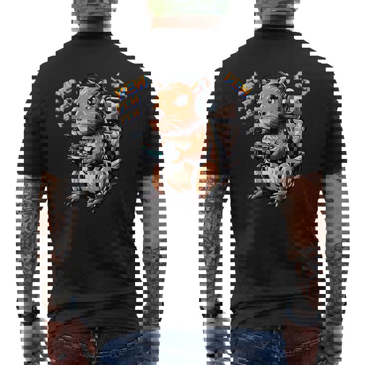 Cute Gaming Capybara Pewideojuego Gráfico Hombres Niños Niñas Camiseta Hombre Estampado Espalda