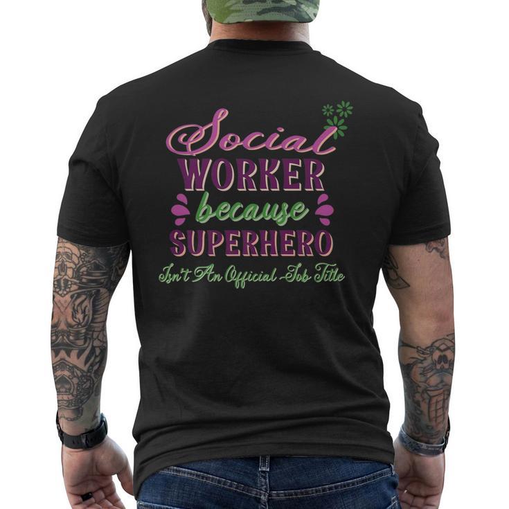 Cute Gif Social Worker Superhero Men's T-shirt Back Print