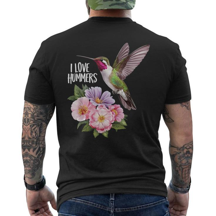 Cute I Love Hummers Colibri Hummingbird Retro Vintage Sunset Men's T-shirt Back Print