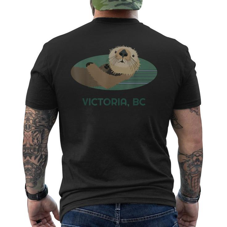 Cute Otter Victoria Bc Coast Resident Fisherman Men's T-shirt Back Print