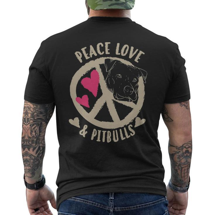 Cute Peace Love & Pitbulls Men And Women Men's T-shirt Back Print