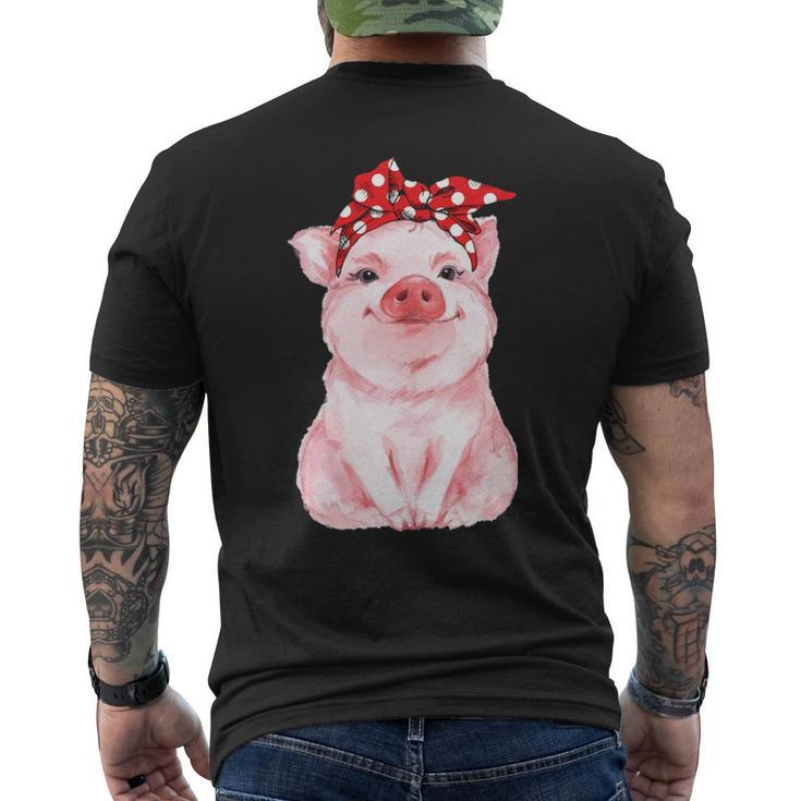 Cute Pig With Bandana Men's T-shirt Back Print