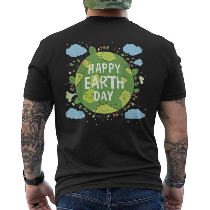 Cute Planet Earth Saying Happy Earth Day 2024 Men's T-shirt Back Print