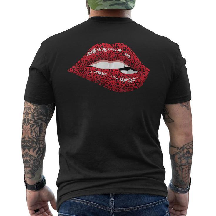 Cute Red Lips Kiss Me Leopard Cheetah Print Sexy Lips Men's T-shirt Back Print