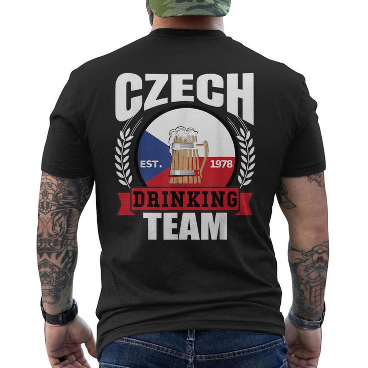 Czech Drinking Team Republic Flag Beer Party Idea Men's T-shirt Back Print