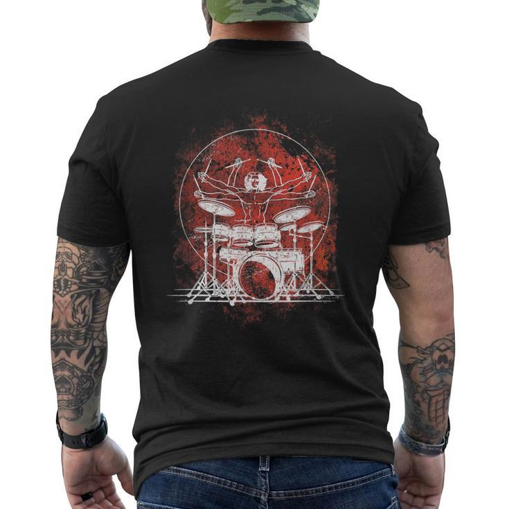 Da Vinci Drummers Drummer Rock Music T-Shirt mit Rückendruck