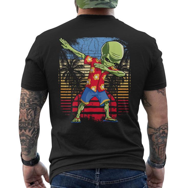 Dabbing Alien Hawaiian Ufo Hawaii Beach Surf Summer Men's T-shirt Back Print