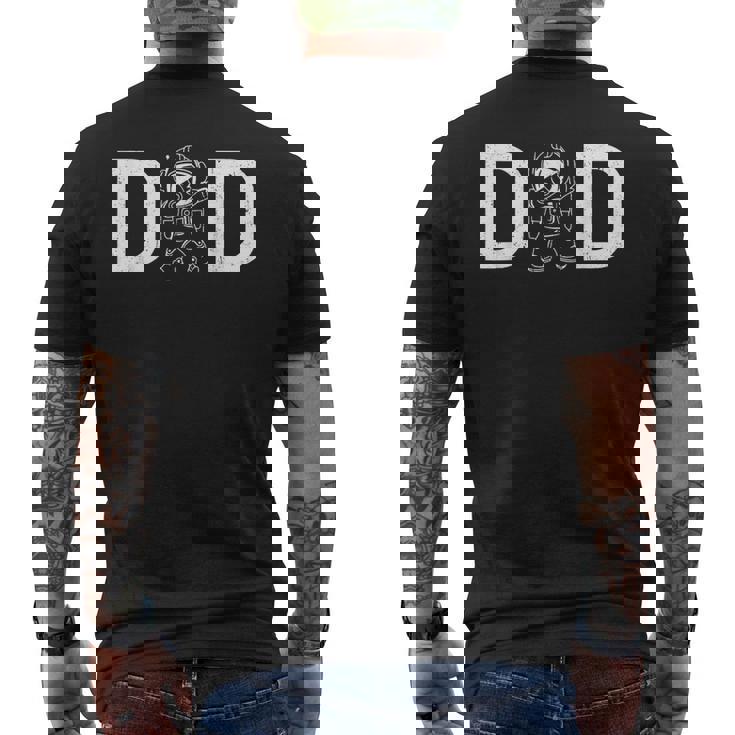 Dabbing Astronaut Daddy Dad Outer Space Planet Fathers Day Men's T-shirt Back Print