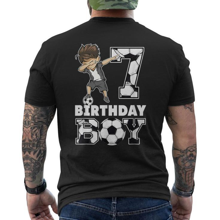 Dabbing Boy Soccer Player 7Th Birthday Boy 7 Year Old Men's T-shirt Back Print