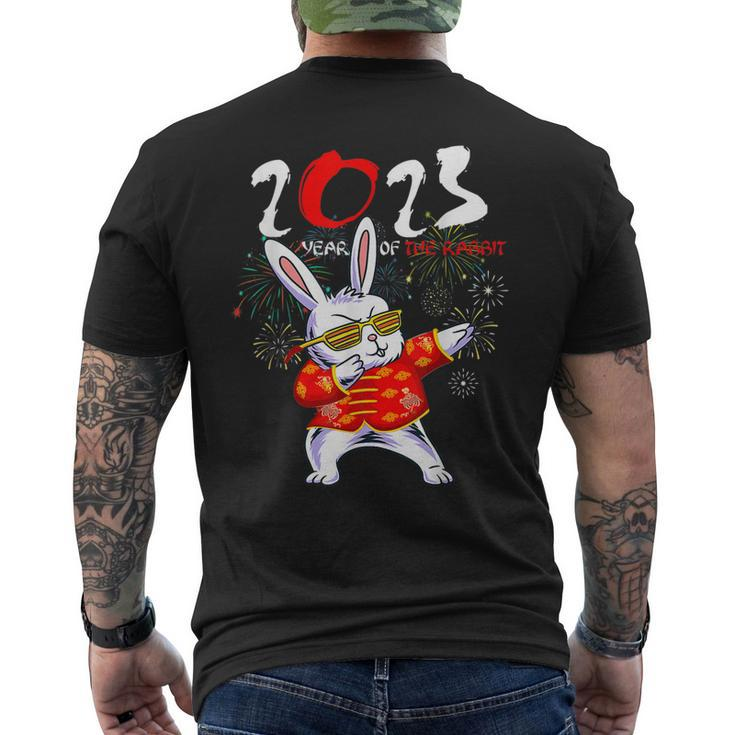 Dabbing Bunny Chinese New Year 2023 Year Of The Rabbit Mens Back Print T-shirt