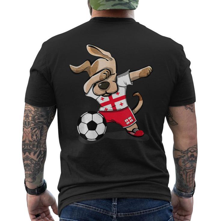 Dabbing Dog Georgia Football Georgian Flag Football T-Shirt mit Rückendruck