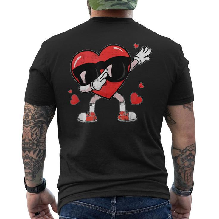 Dabbing Heart Valentines Day Boys Girls Love Dab Dance Men's T-shirt Back Print